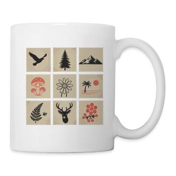 Nature Stamps Collage - Mug - white - Right