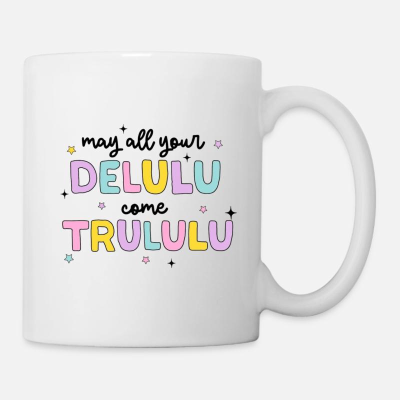 Pastel Delulu Trulu Saying - Mug - white