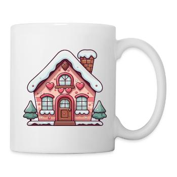 Coeur Maison en pain d’épice Charme enneigé - Mug blanc - blanc - Droite