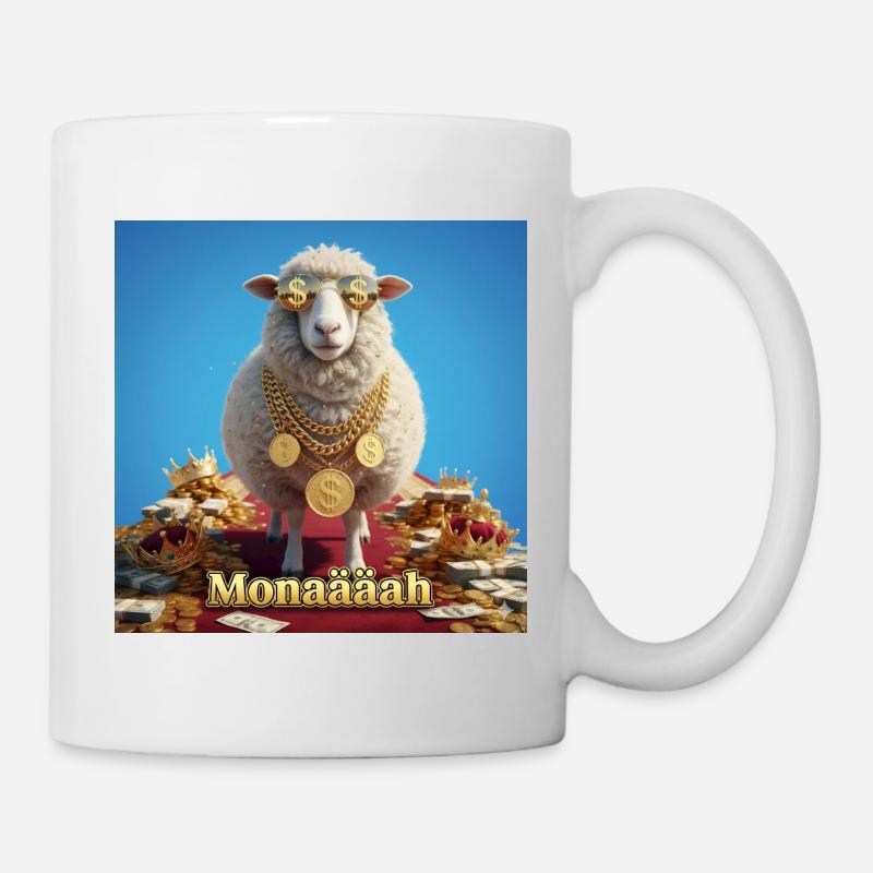 Bling Sheep with Coin Chains - Mug - white