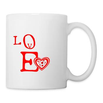 Love Heart Letters Emblem - Mug - white - Right