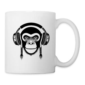 Stereoliebhaber Affenkopf Dual Kanal Edition Shirt - Tasse - Weiß - Rechts