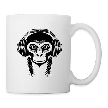 Affenkopf Rhythmus Stadt Punk Edition Shirt - Tasse - Weiß - Rechts