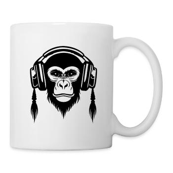 Motionless Monkey Head Calm Beat Edition Shirt - Mug - white - Right