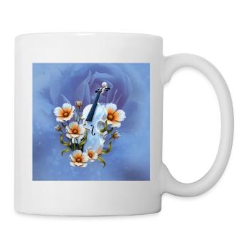 Celeste Geige mit Blumen - Tasse - Weiß - Rechts
