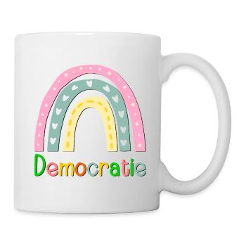 Démocratie arc-en-ciel - Mug blanc - blanc - Droite