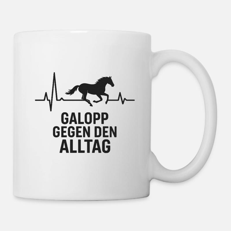 Cheval, Battement De Cœur, Équestre - Mug blanc - blanc