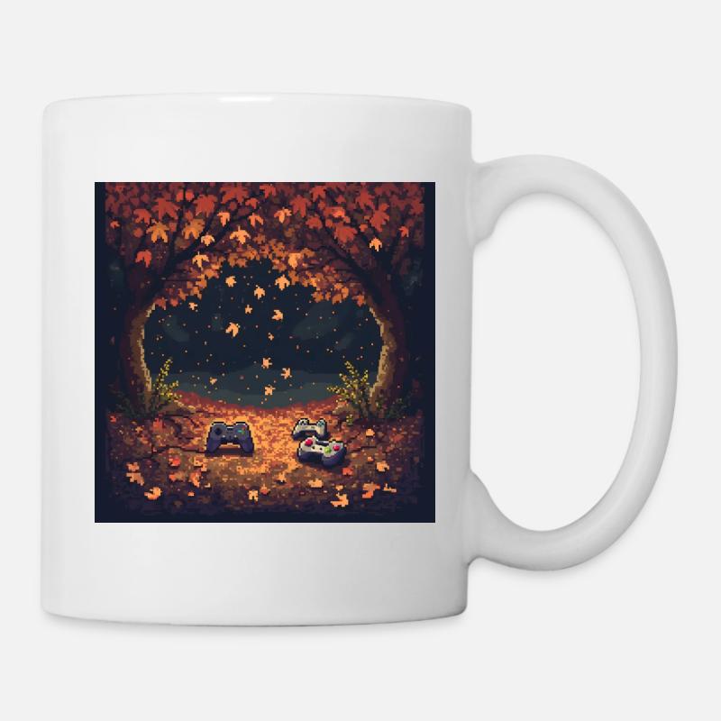 Pixel Feuilles d’automne - Mug blanc - blanc