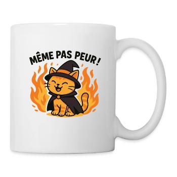 Hexe Katze Flamme Halloween - Tasse - Weiß - Rechts