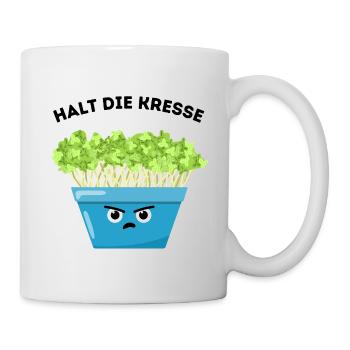Hold the Cress – Funny Plant Motif - Mug - white - Right