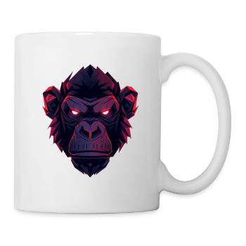 Neon Gorilla Kopfkunst - Tasse - Weiß - Rechts