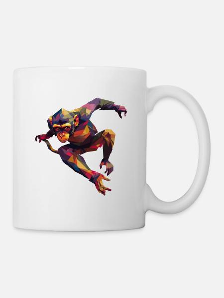 Polygon monkey in the jump: Color rush - Mug - white