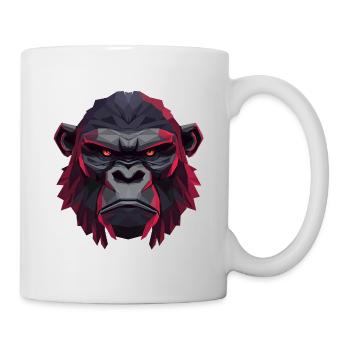 Tête de gorille géométrique - Mug blanc - blanc - Droite