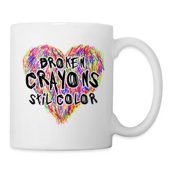 Broken Crayons Still Color Mental Health Awareness - Mug - white - Right