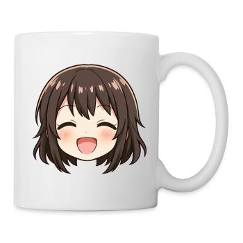 Chibi Visage Sourire Brune - Mug blanc - blanc - Droite