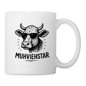 Muhviehstar – Lustiges Kuh T-Shirt Motiv - Tasse - Weiß - Rechts