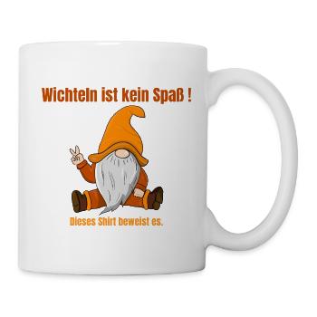 Wichteln ist kein Spaß – Gnom Edition - Tasse - Weiß - Rechts