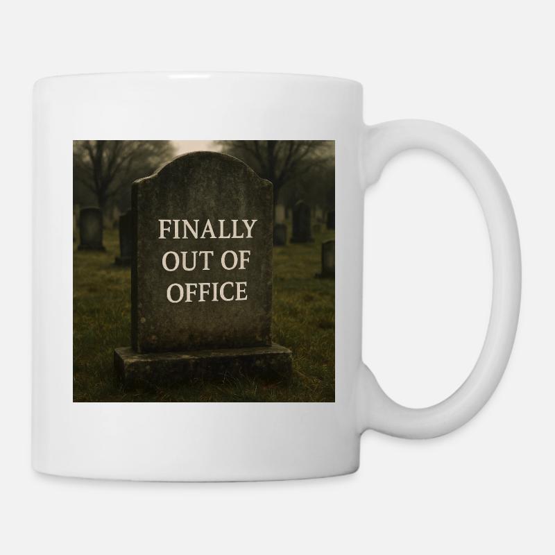 Endlich Out of Office Spruch - Tasse - Weiß