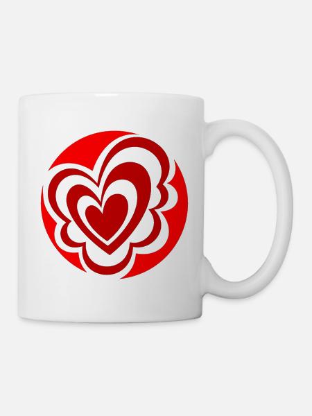 Herzdesign von Cean - Tasse - Weiß