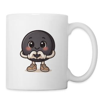 Herz Eis Puck Eishockey Kuschel-Motiv - Tasse - Weiß - Rechts
