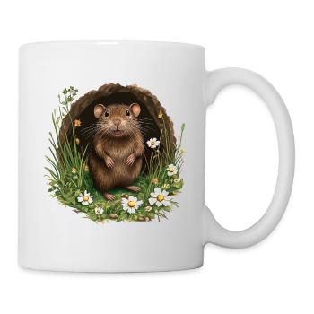 Waldmaus im Blütenportal - Tasse - Weiß - Rechts