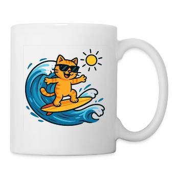 Sun Surfer Cat - Mug - white - Right