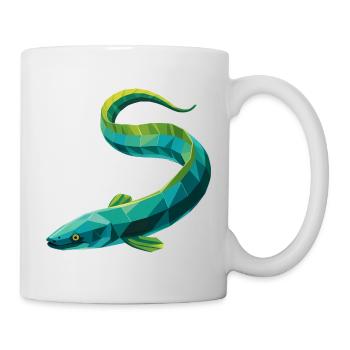 Anguille - Cool Low Poly Logo - Mug blanc - blanc - Droite