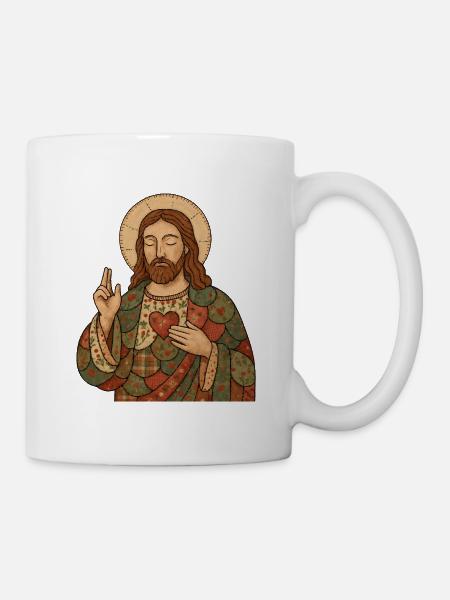 Weihnachten Patchwork Jesus - Tasse - Weiß