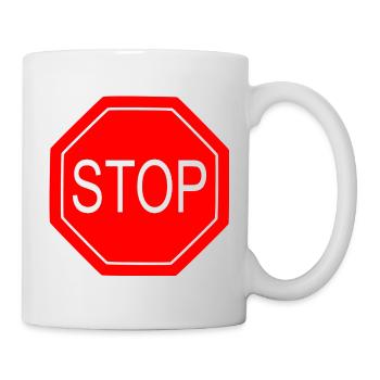 Stoppschild Bold Grafikdruck - Tasse - Weiß - Rechts