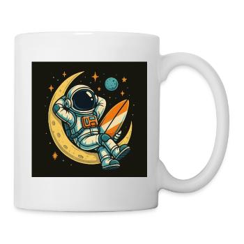 Mondkosmos Astro Surfer - Tasse - Weiß - Rechts