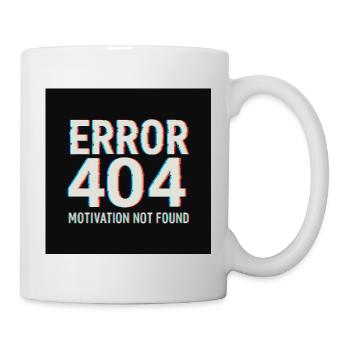 Motivation 404 Glitch Retro - Tasse - Weiß - Rechts