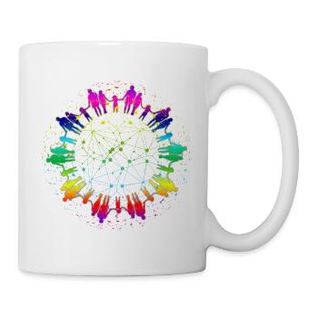 Regenbogen Netz der Gemeinschaft - Tasse - Weiß - Rechts