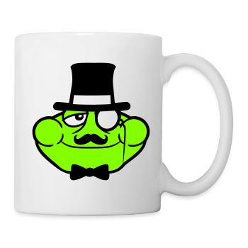 Mr Frog Sir Mr. Rich Monocle Glasses Top Hat - Mug - white - Right
