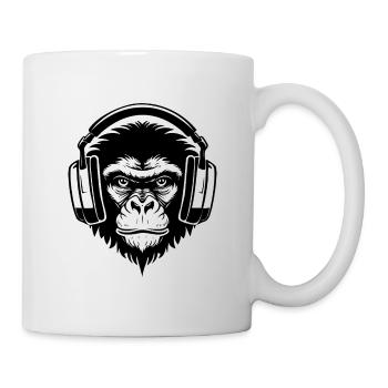 Urban Monkey Head DJ Grooves Streetwear Shirt - Mug - white - Right