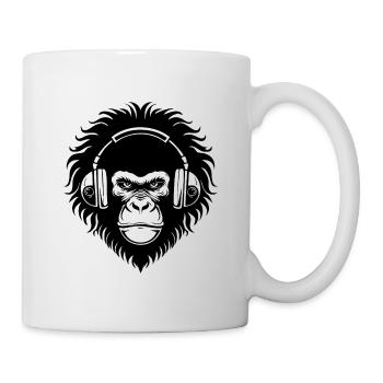 Groovy Monkey Head Techno Nightclub Party Chemise - Mug blanc - blanc - Droite