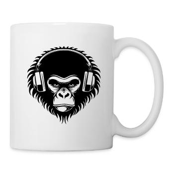 Rebellious Monkey Head DJ Grooves Underground Shirt - Mug - white - Right