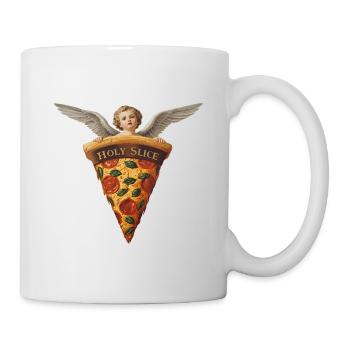Holy Slice – Cherub Pizza Art - Tasse - Weiß - Rechts
