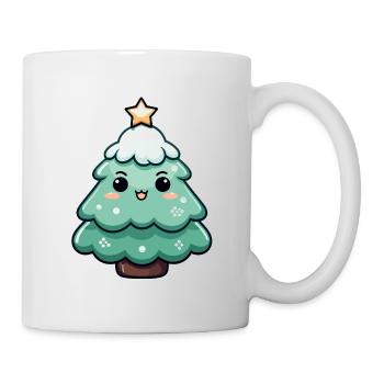 Sapin de Noël étoilé kawaii - Mug blanc - blanc - Droite