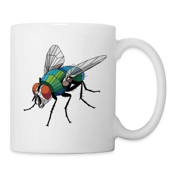 Fly - Cooles Low-Poly-Logo - Tasse - Weiß - Rechts