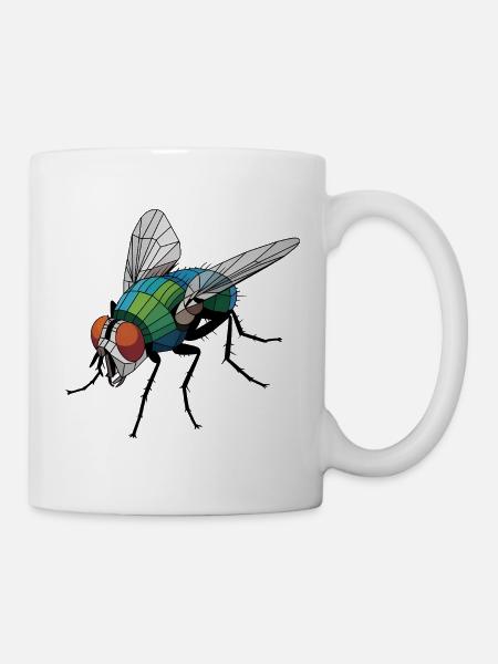 Fly - Cooles Low-Poly-Logo - Tasse - Weiß