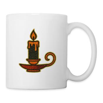 Flaming oil lamp design - Mug - white - Right