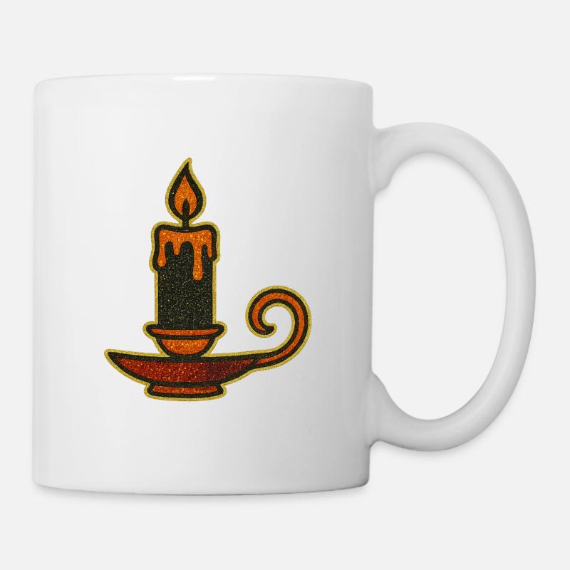 Flammendes Öllampen-Design - Tasse - Weiß