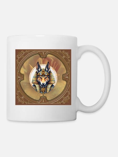 Steampunk Pharao Fuchs - Tasse - Weiß