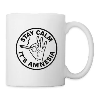 Stay Calm Amnesia weed humour - Mug - white - Right
