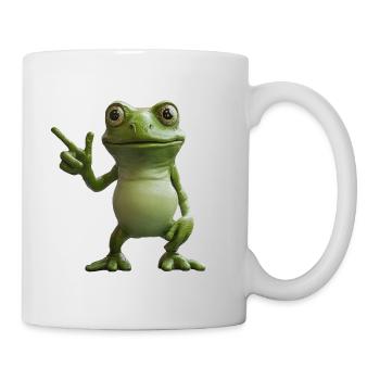 Motif de signe de paix de grenouille, panneau indicateur directionnel - Mug blanc - blanc - Droite