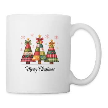 Patchwork-Christbaum-Trio - Tasse - Weiß - Rechts
