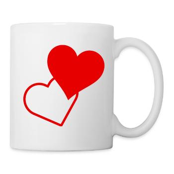 Red hearts - Mug - white - Right