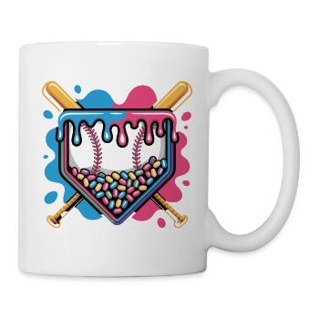 Baseball Home Plate Jelly Beans Zuckerguss - Tasse - Weiß - Rechts