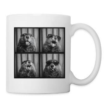 Funny Beaver Sunglasses Photo Booth - Mug - white - Right