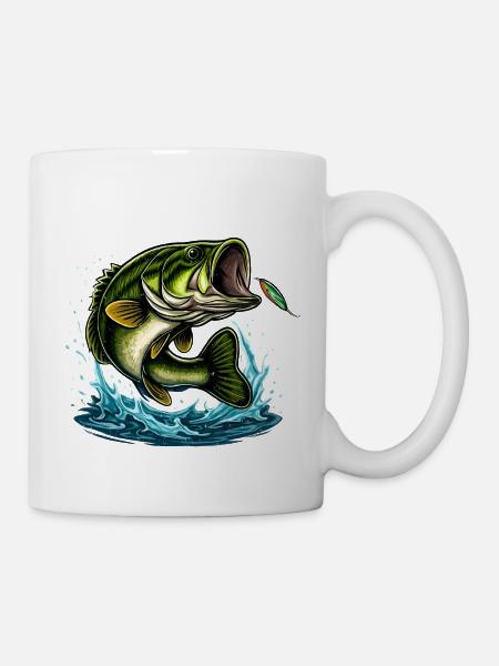 Largemouth Bass Sprung Design - Tasse - Weiß